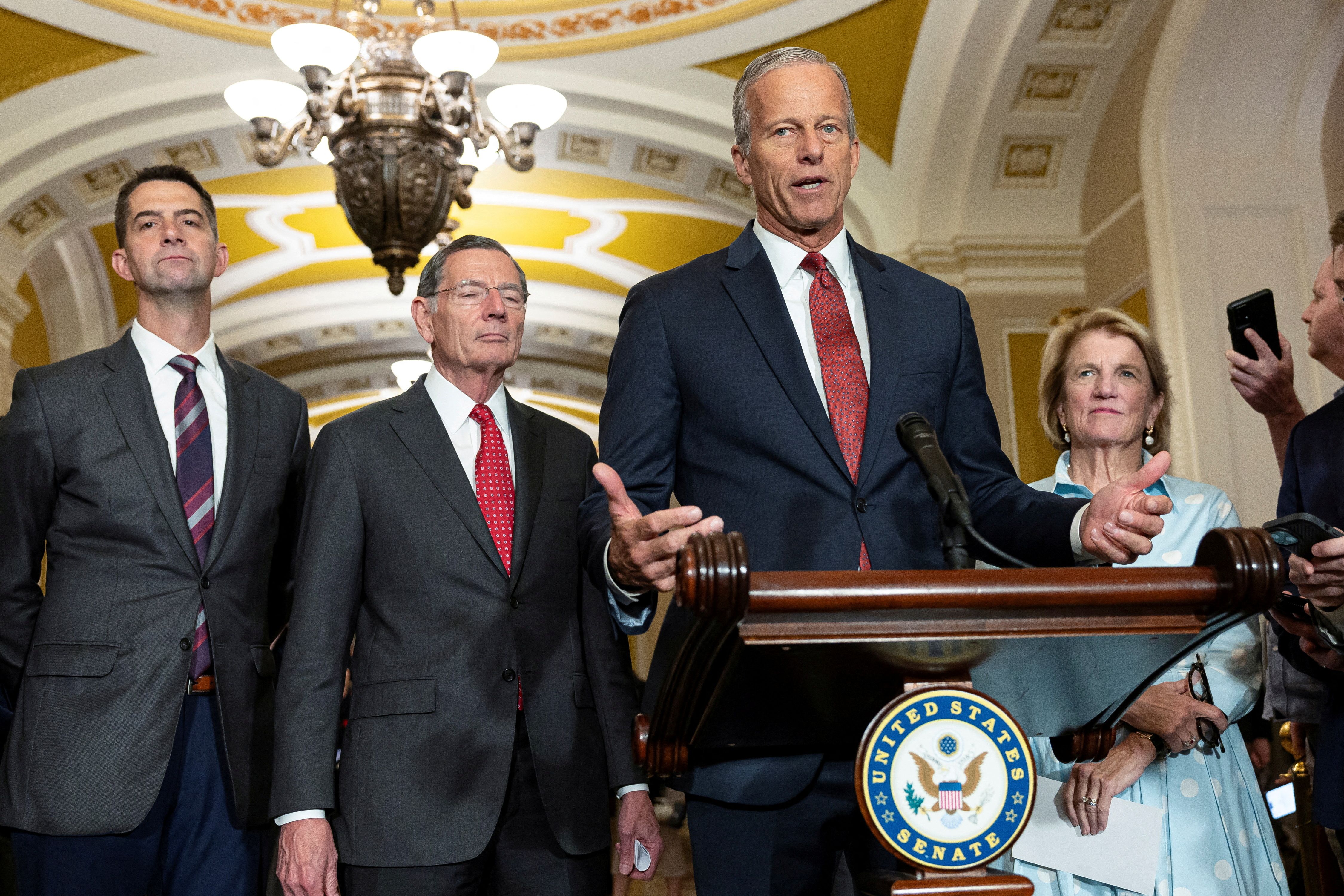 Senate Republican leaders address the press