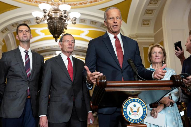 Senate Republican leaders address the press