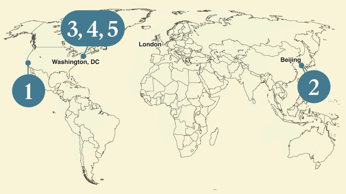 A map of the world.