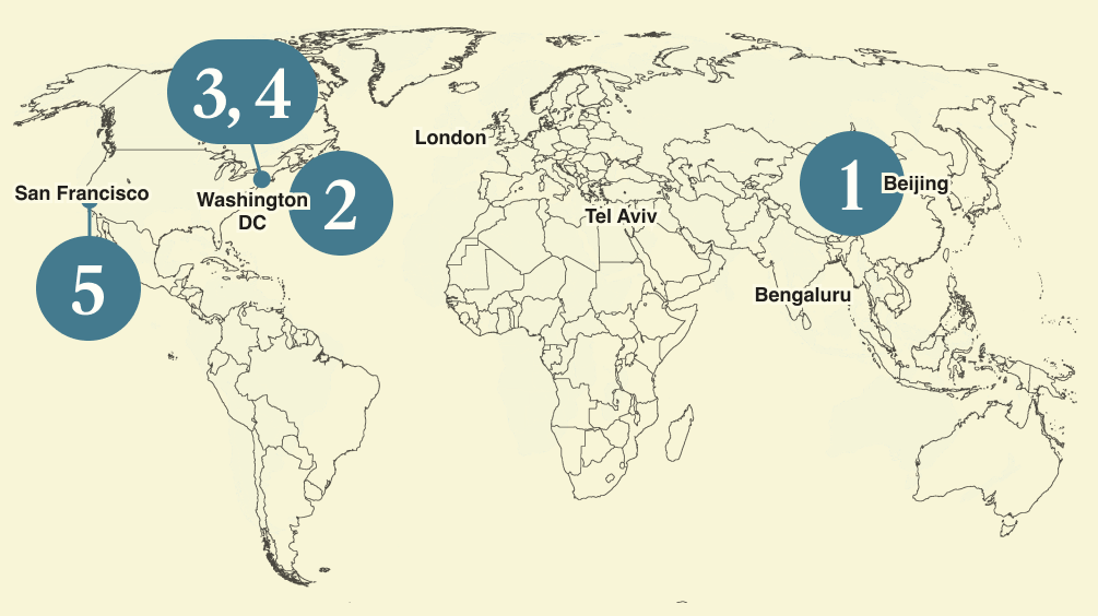 A map of the world.
