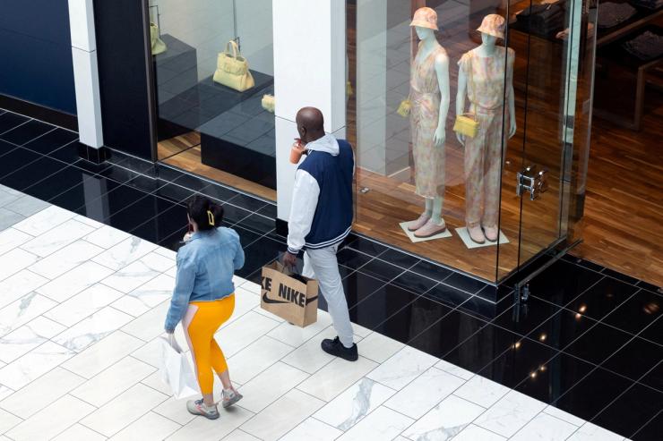 Shoppers at a mall in Pennsylvania