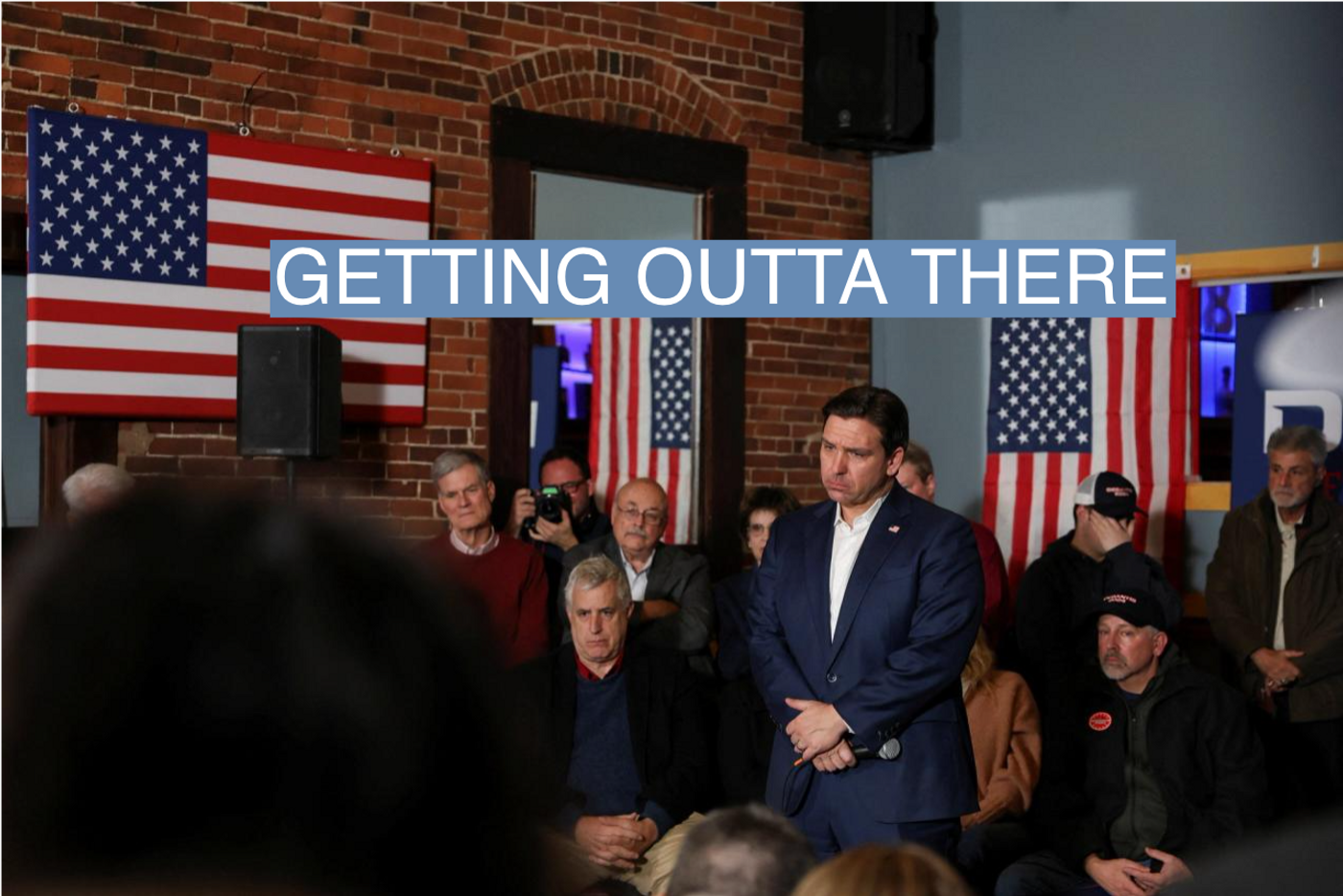 Republican presidential candidate and Florida Governor Ron DeSantis makes a campaign visit ahead of the New Hampshire primary election at Cara Irish Pub & Restaurant in Dover, New Hampshire, U.S. January 19, 2024