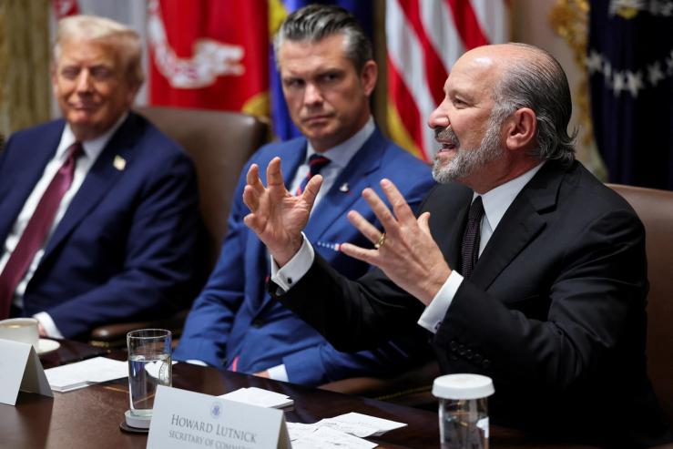 Howard Lutnick at a Cabinet meeting
