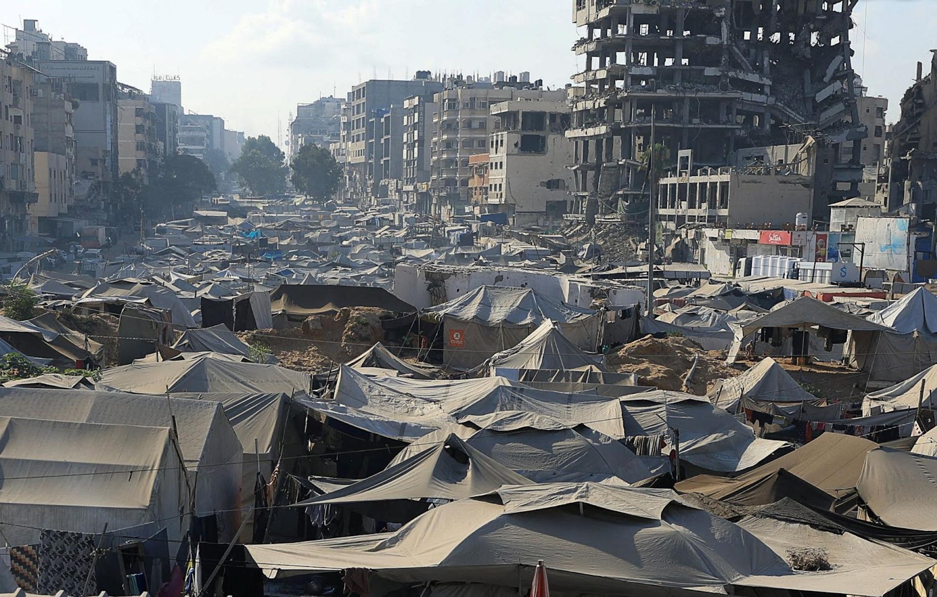 A displacement camp in Gaza City. 