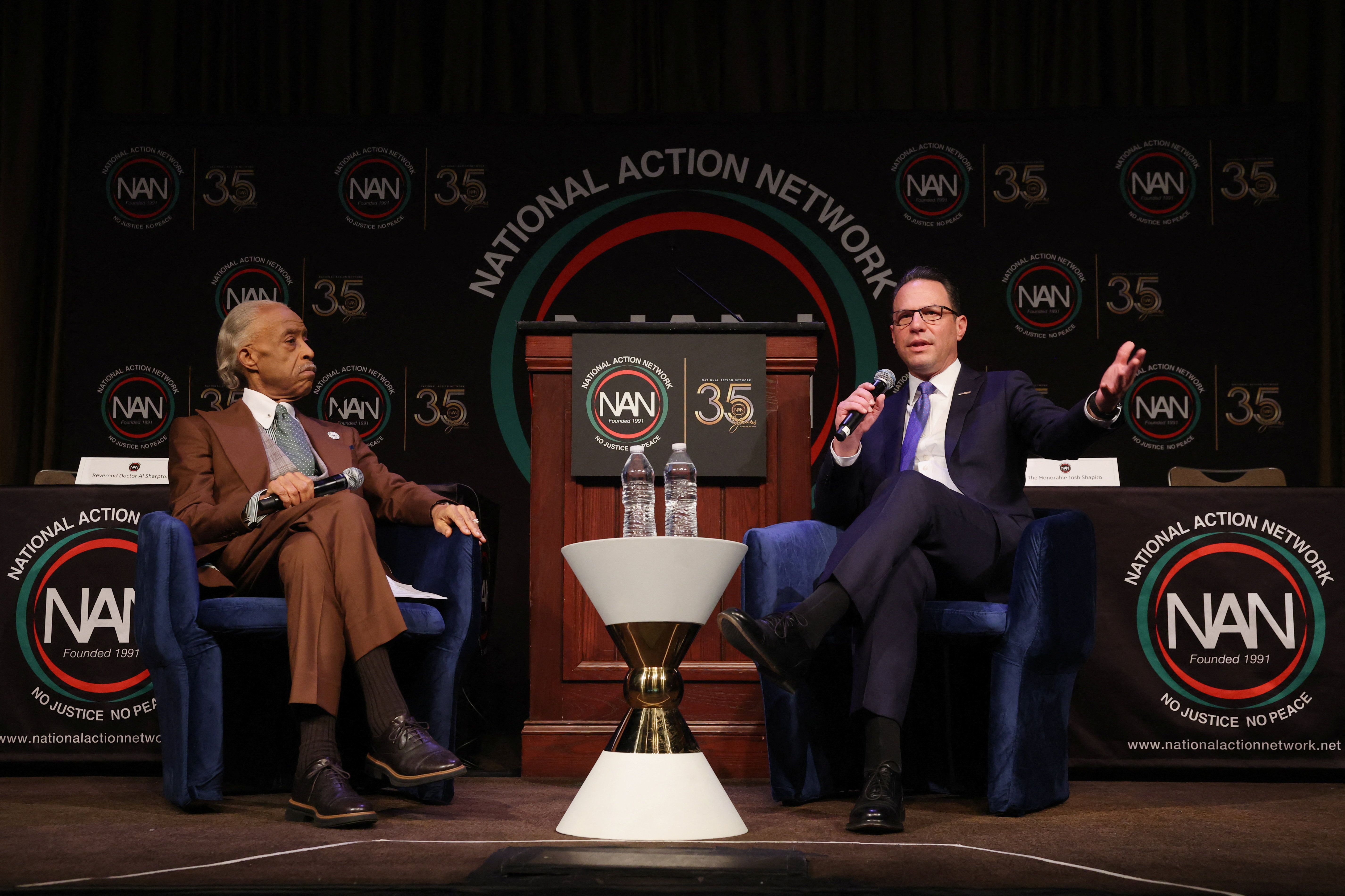 Al Sharpton and Josh Shapiro 