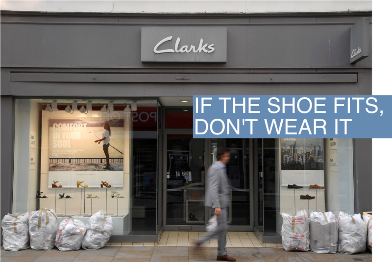 A man walks past a Clarks shoe shop in west London, Britain, May 21, 2018