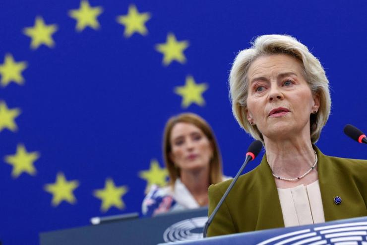 Ursula von der Leyen during her speech.