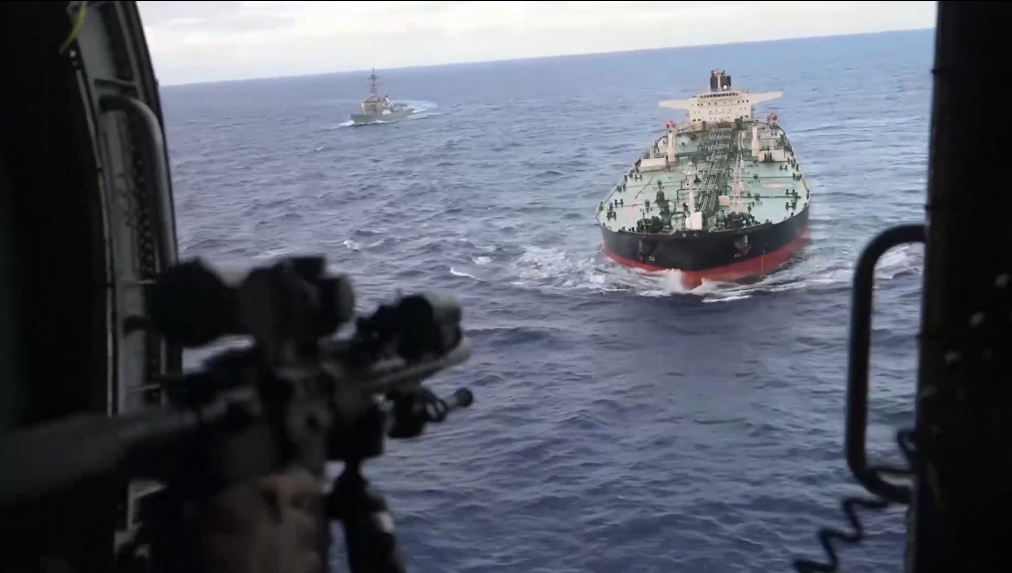 Screenshot of Department of Defense video of the seizure of the Aquila II