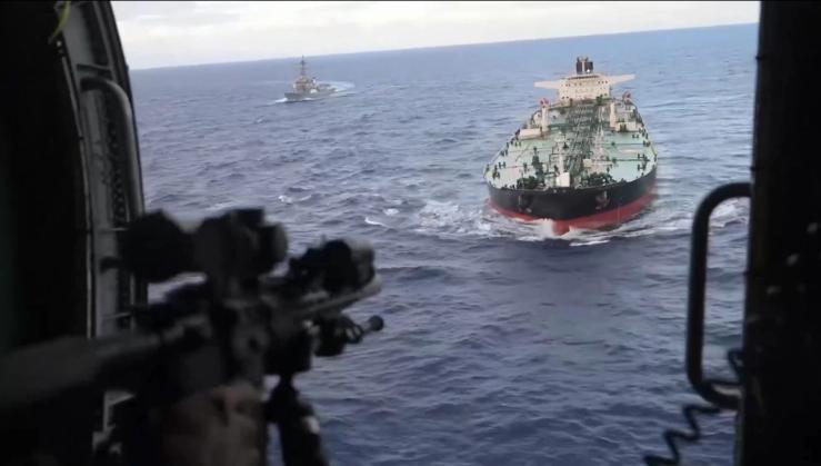 Screenshot of Department of Defense video of the seizure of the Aquila II