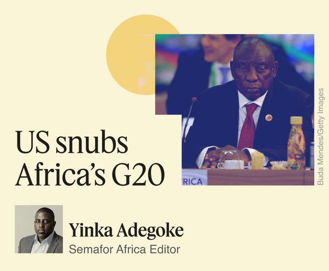 US snubs G20, Yinka Adegoke.