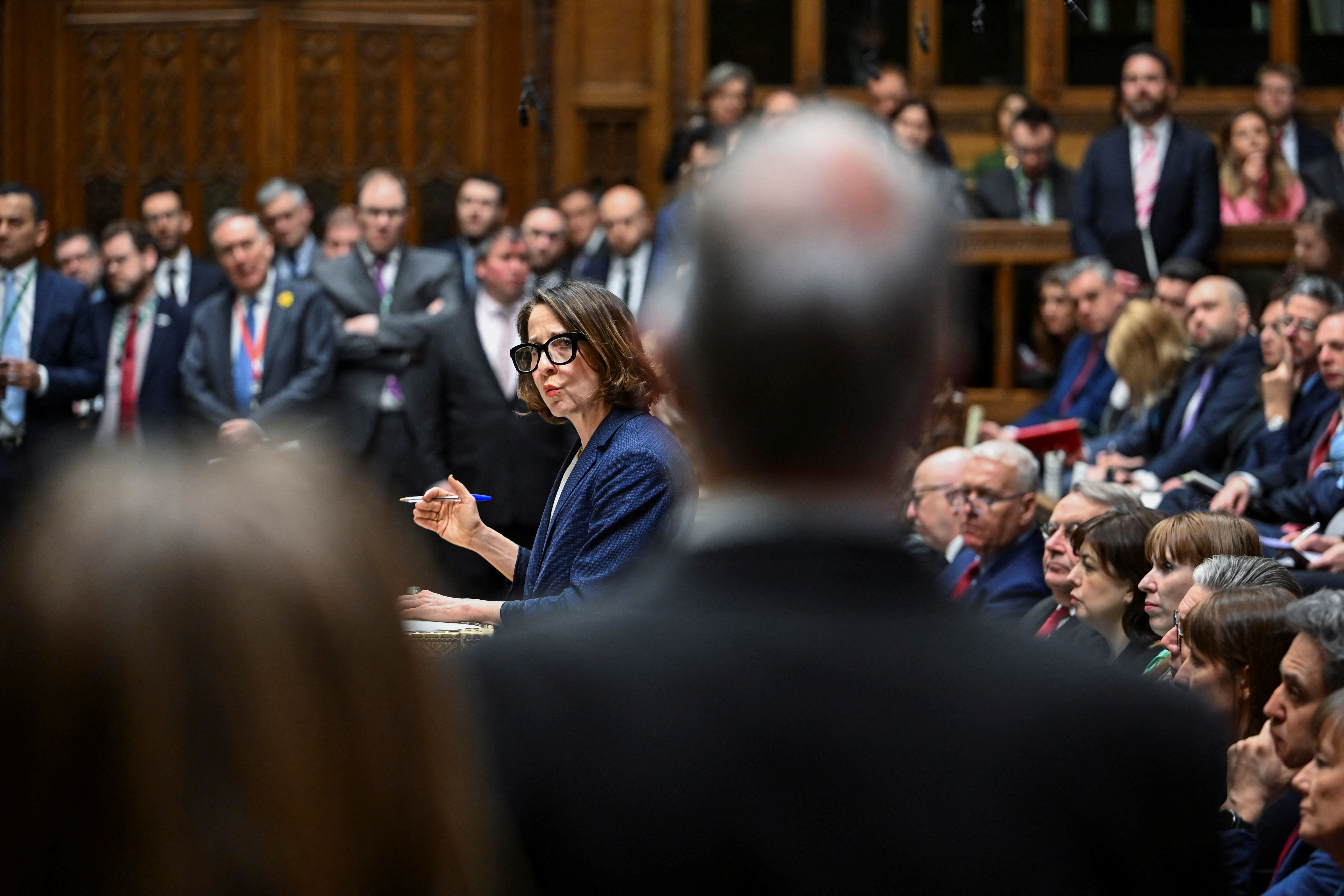 UK Secretary of State for Work and Pensions Liz Kendall speaks during a ‘Welfare Reform’ statement in the House of Commons in London.