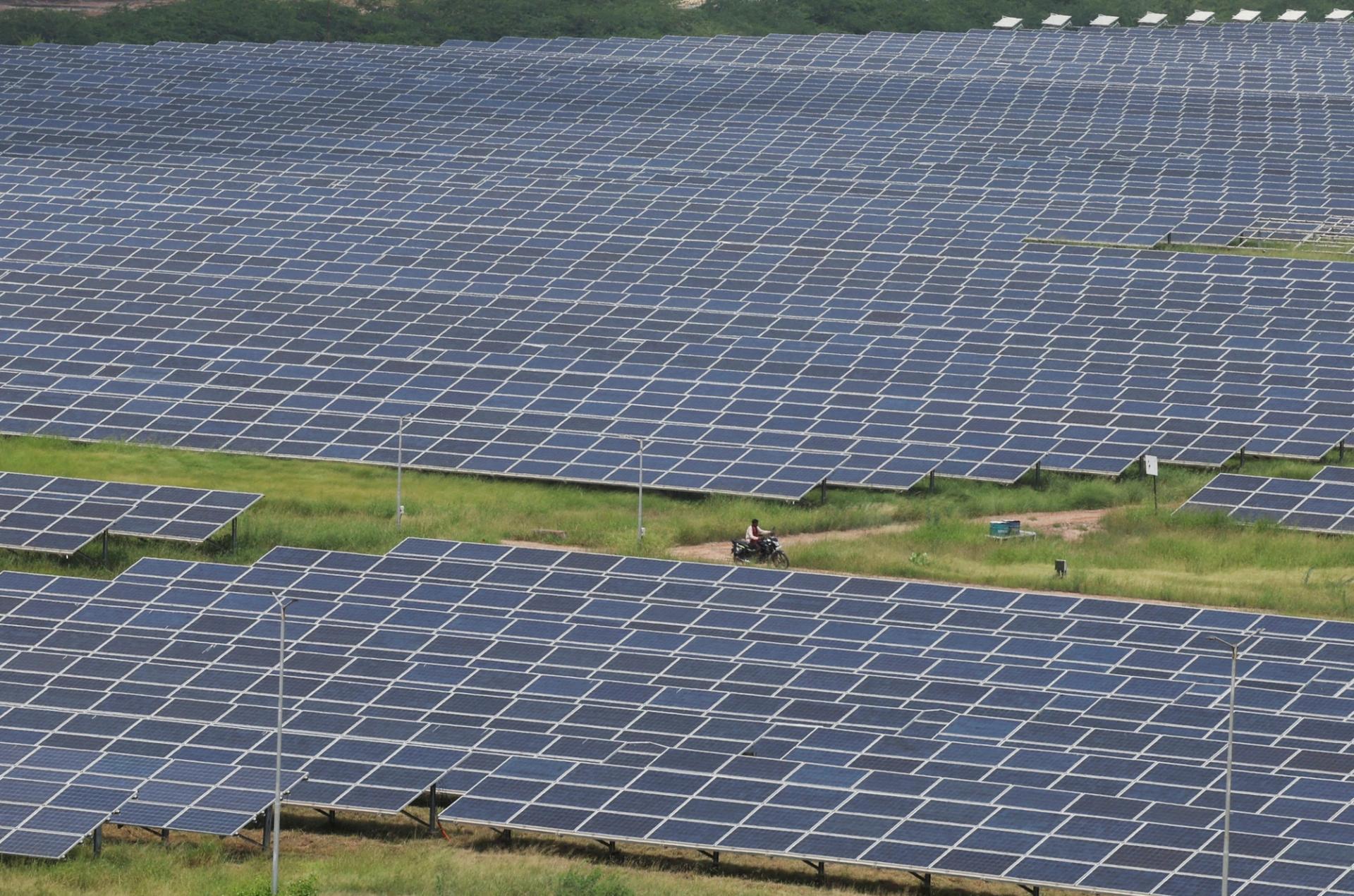 Solar panels in India. 