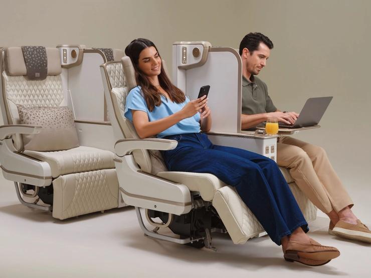 New Emirates premium economy seat.