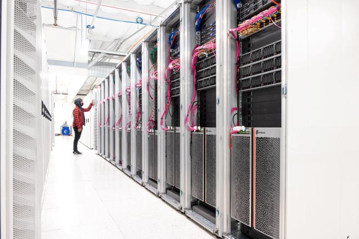 Supercomputer Andromeda at a data center in Santa Clara, California.