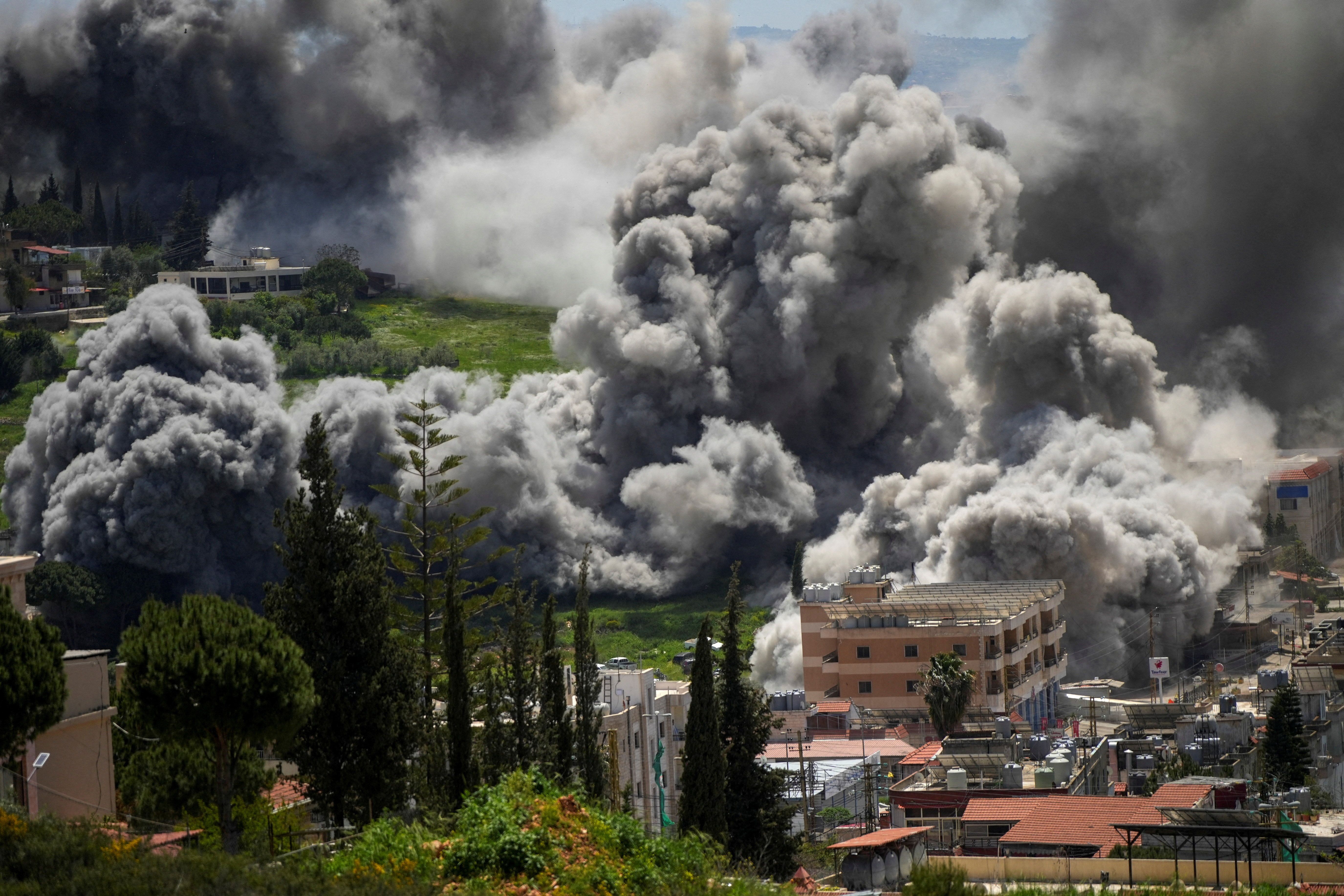 Smoke rises following an Israeli strike in Lebanon