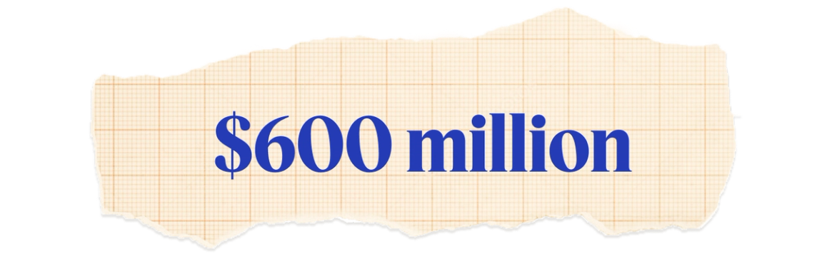 $600 million