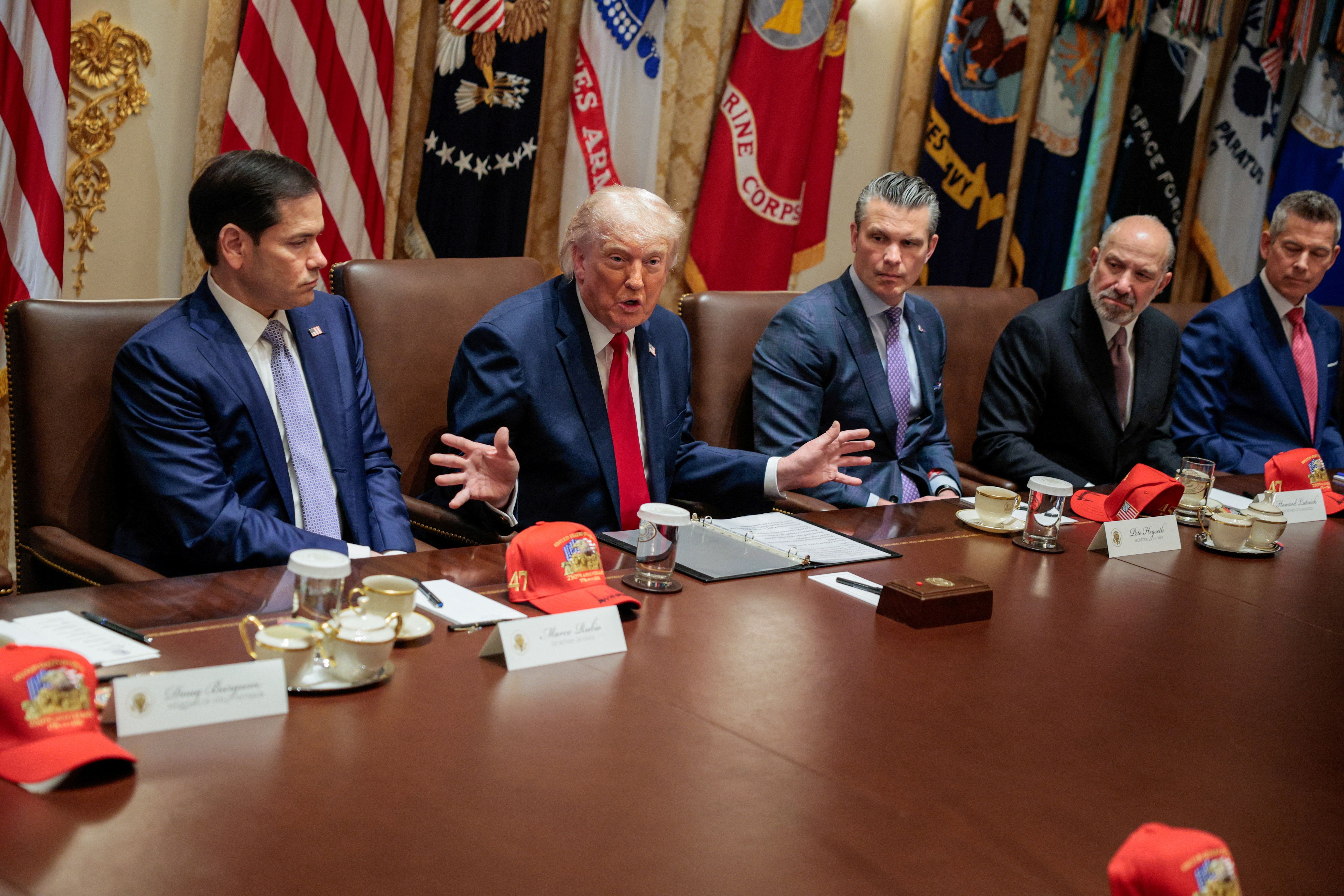 President Donald Trump with his Cabinet