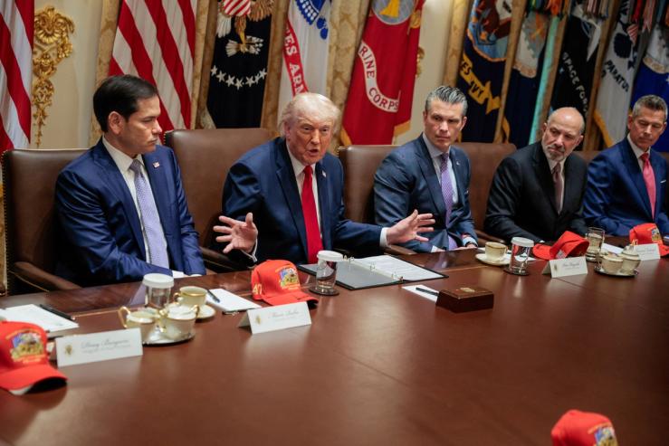 President Donald Trump with his Cabinet