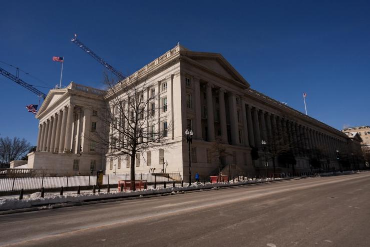 The Treasury building in the US.