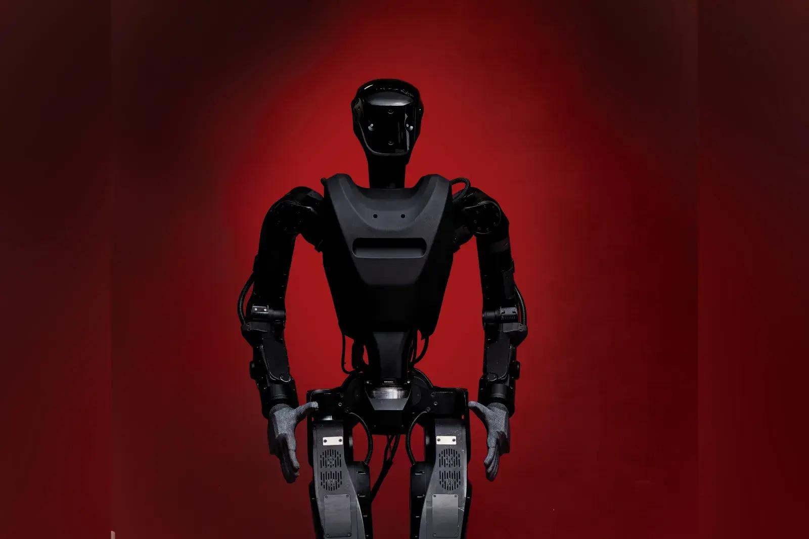 A humanoid robot.