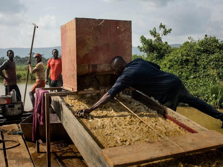 Artisanal gold miners in Ghana.