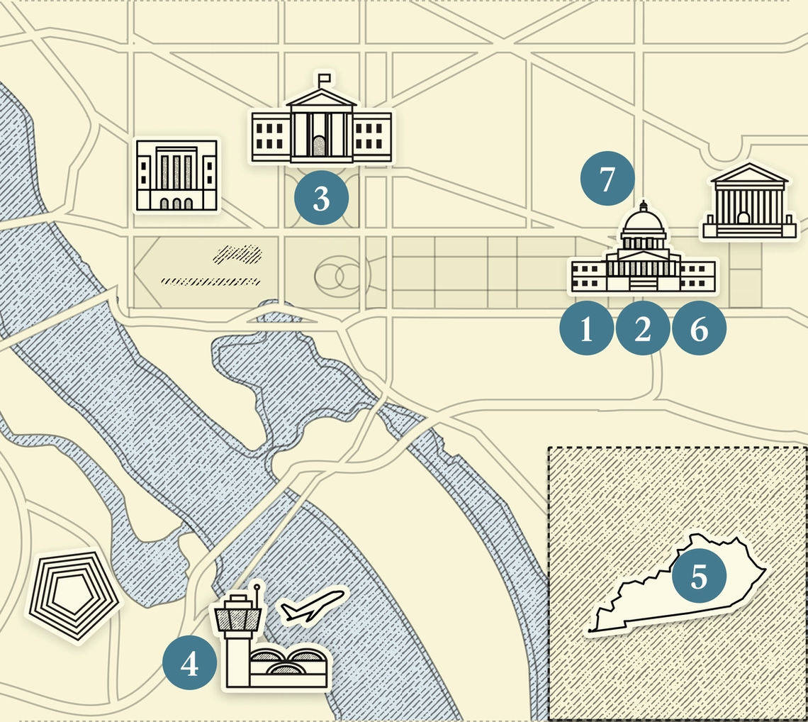 A numbered map of DC.