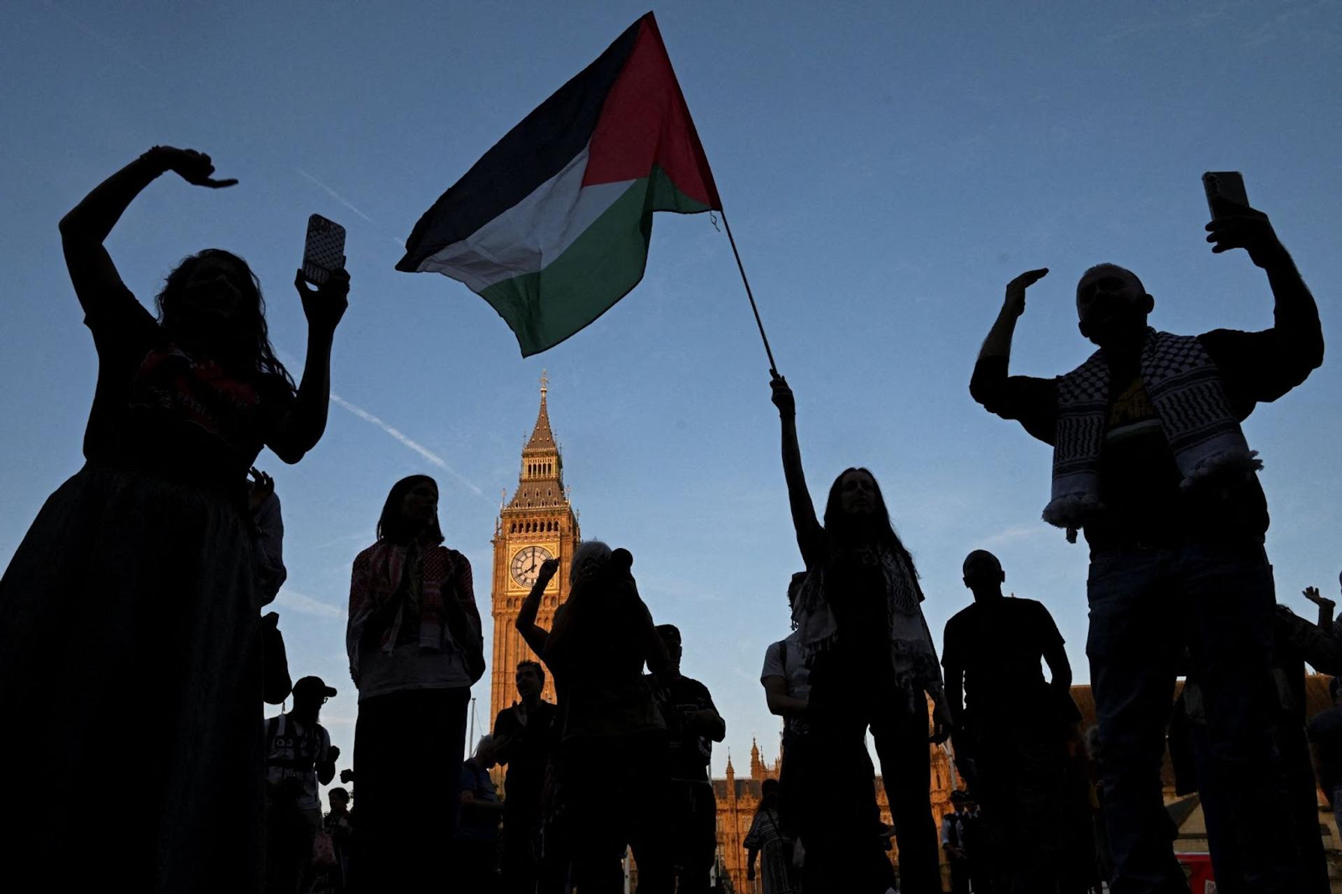 A Palestine action protest in London. 