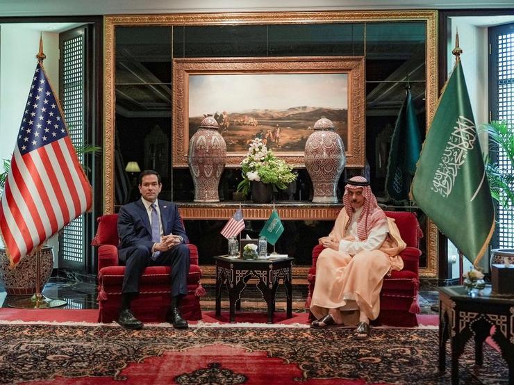 US secretary of state with Saudi’s foreign minister.