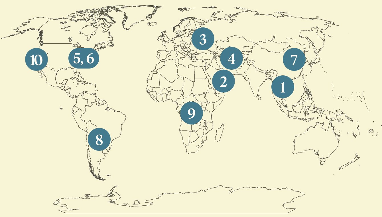 World map. 
