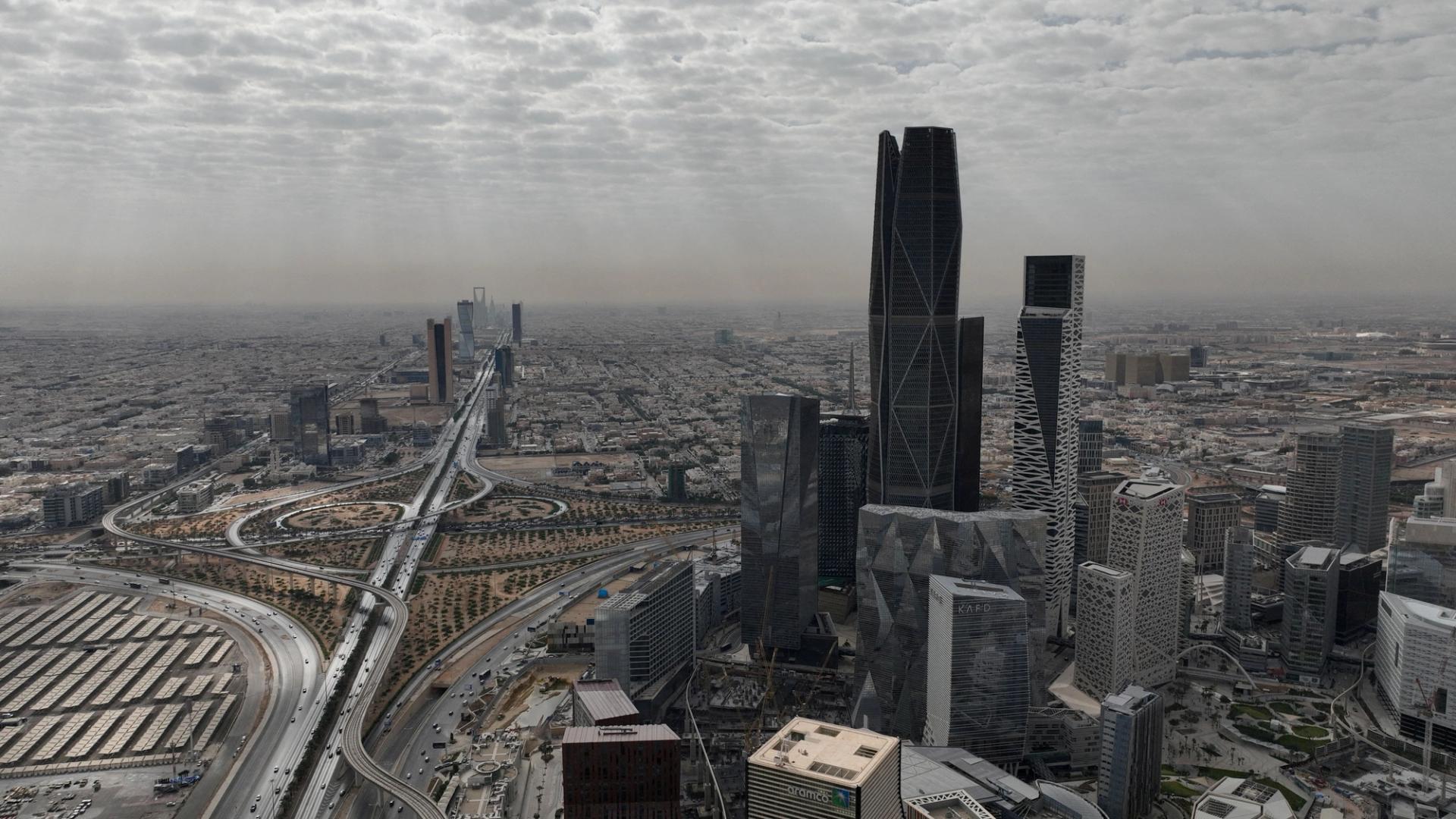 An image of the skyline in Riyadh.