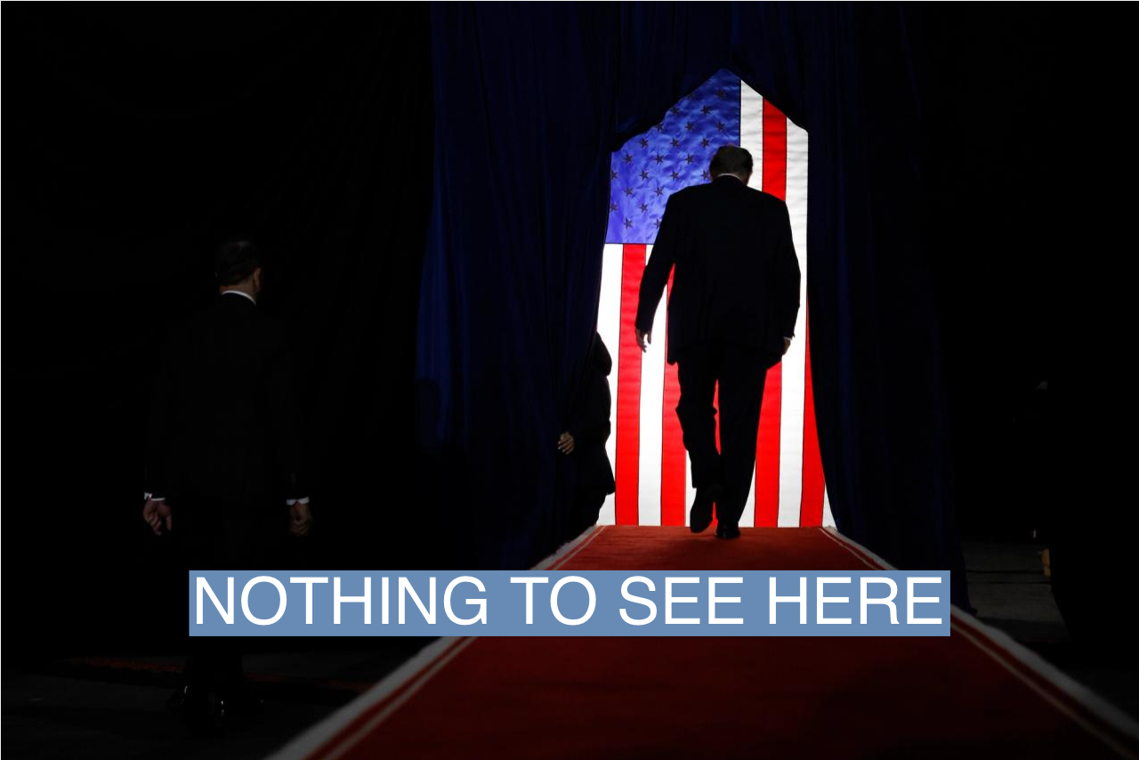 Republican presidential candidate and former President Donald Trump walks off the stage after a campaign rally at the SNHU Arena on Jan. 20 in Manchester, N.H.