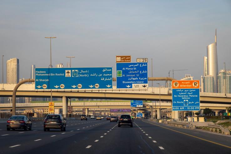 The E11 Highway Dubai.