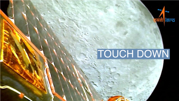 A view of the moon as viewed by the Chandrayaan-3 lander during Lunar Orbit Insertion on August 5, 2023 in this screengrab from a video released August 6, 2023. ISRO/Handout via REUTERS