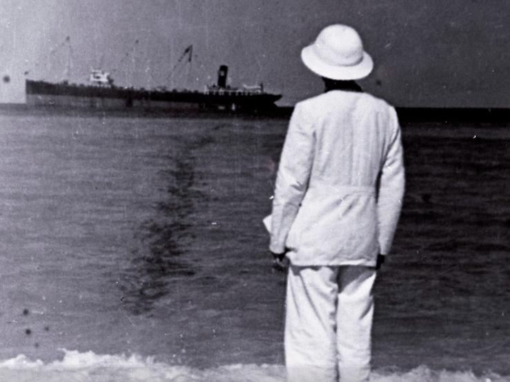 Archive photo of the DG Scofield tanker leaving Ras Tanura in 1939.