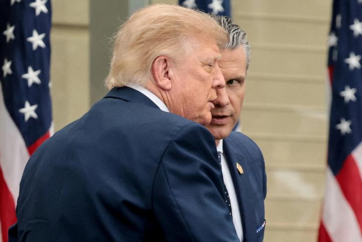 US President Donald Trump and defense secretary Pete Hegseth