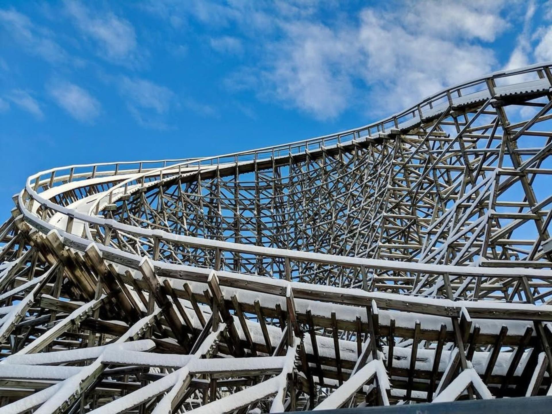 A SixFlags roller coaster.