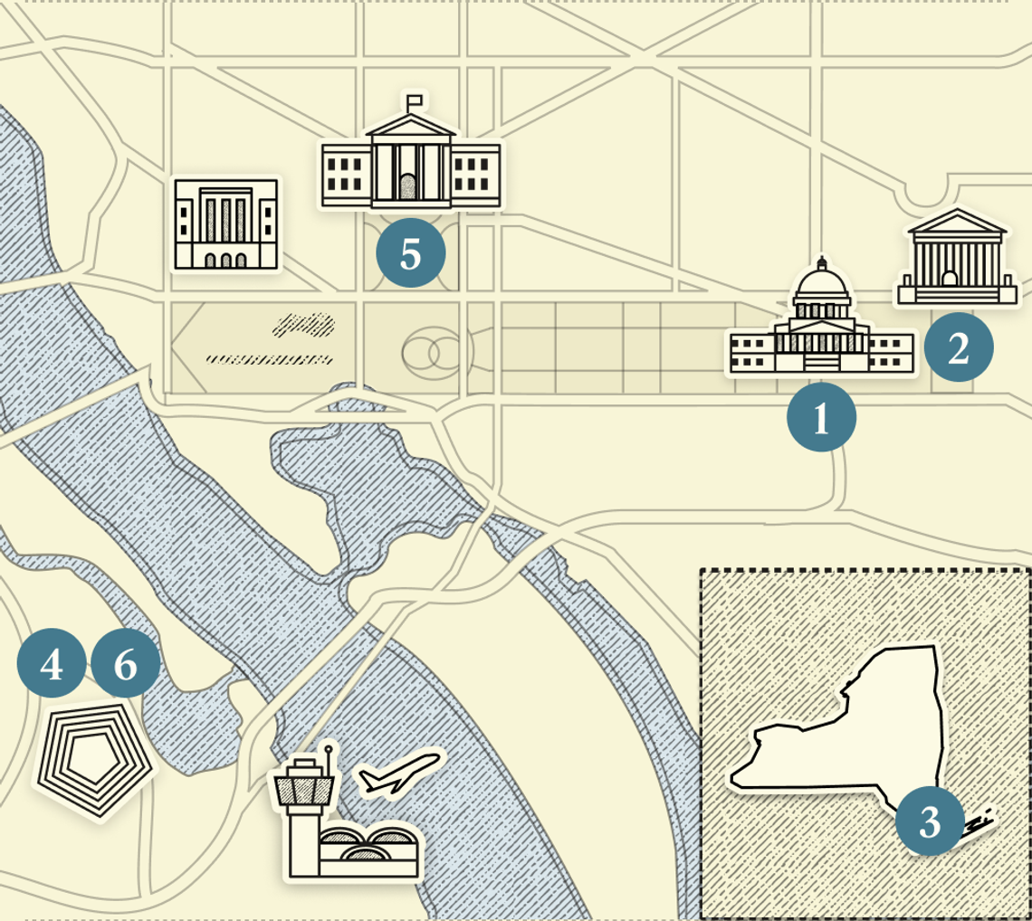 A numbered map of DC.