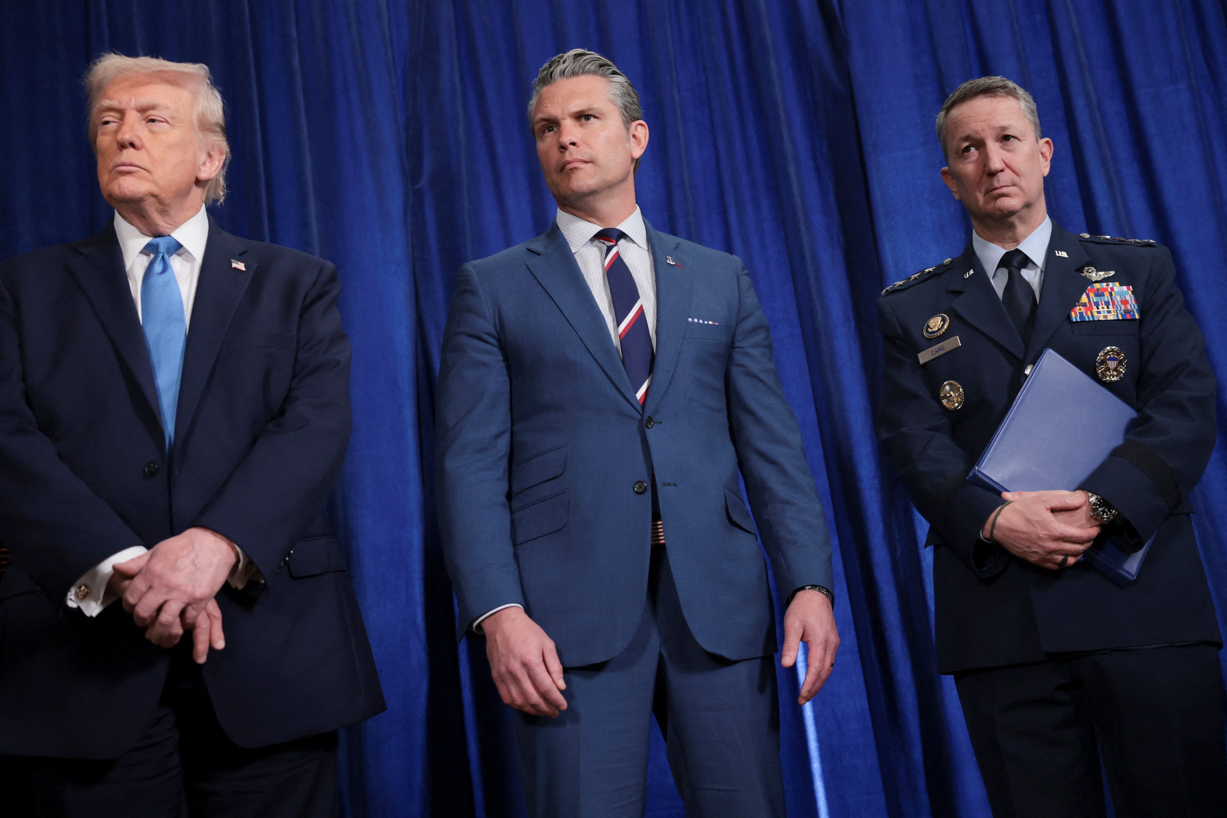 Donald Trump, Pete Hegseth and Dan Caine