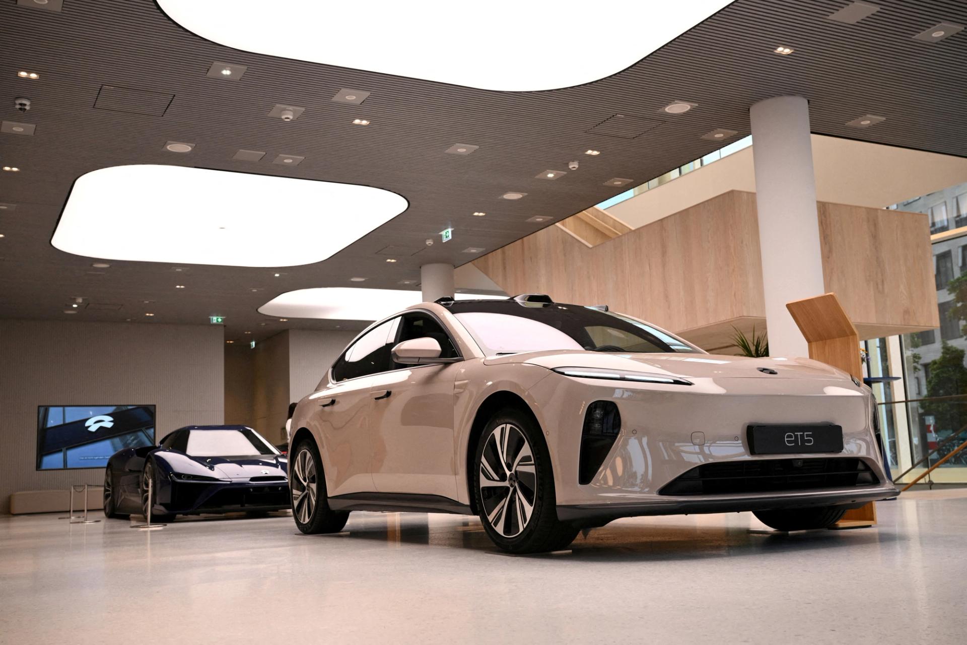 The showroom of Chinese EV manufacture NIO in Berlin. 