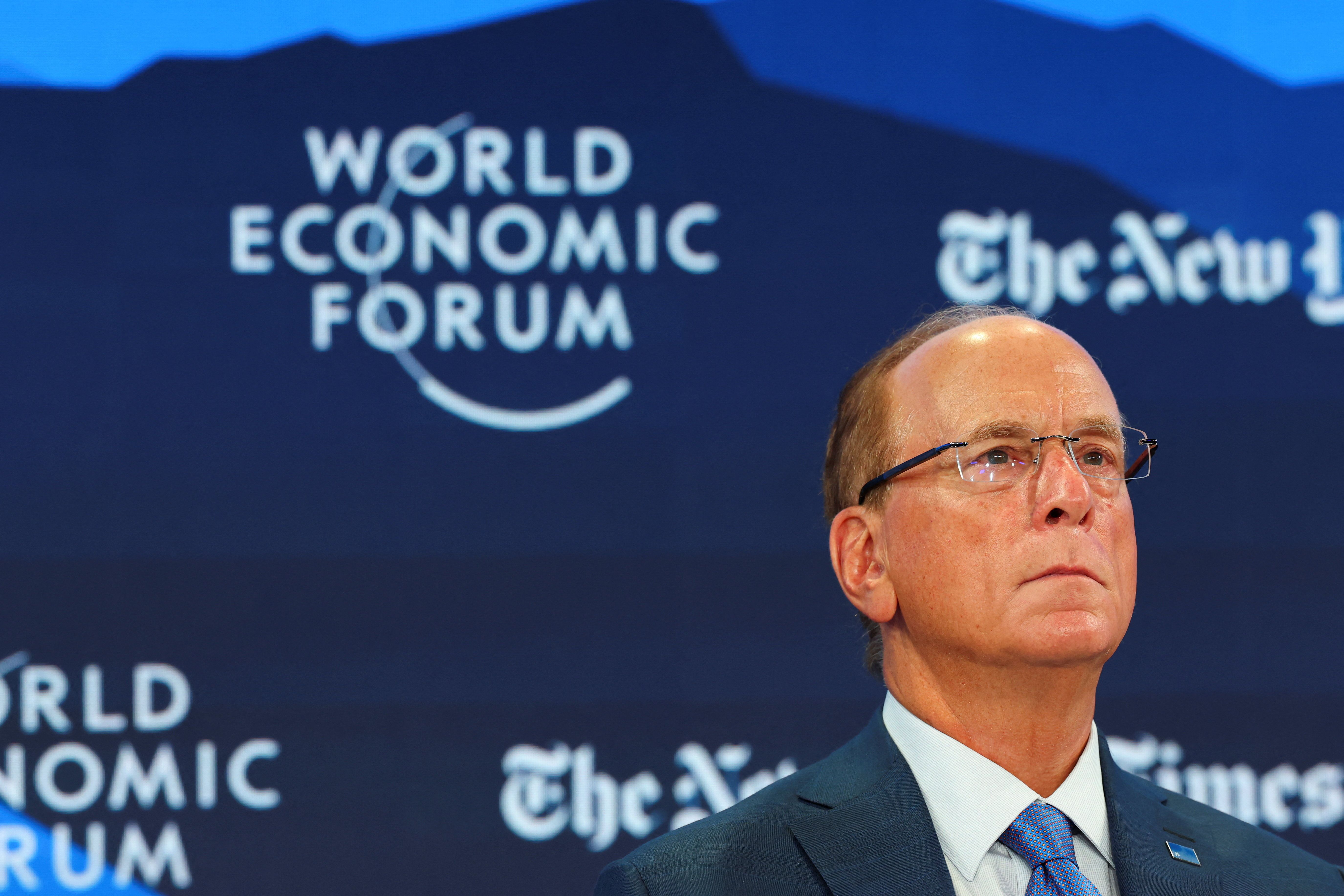 Larry Fink speaking in Davos.