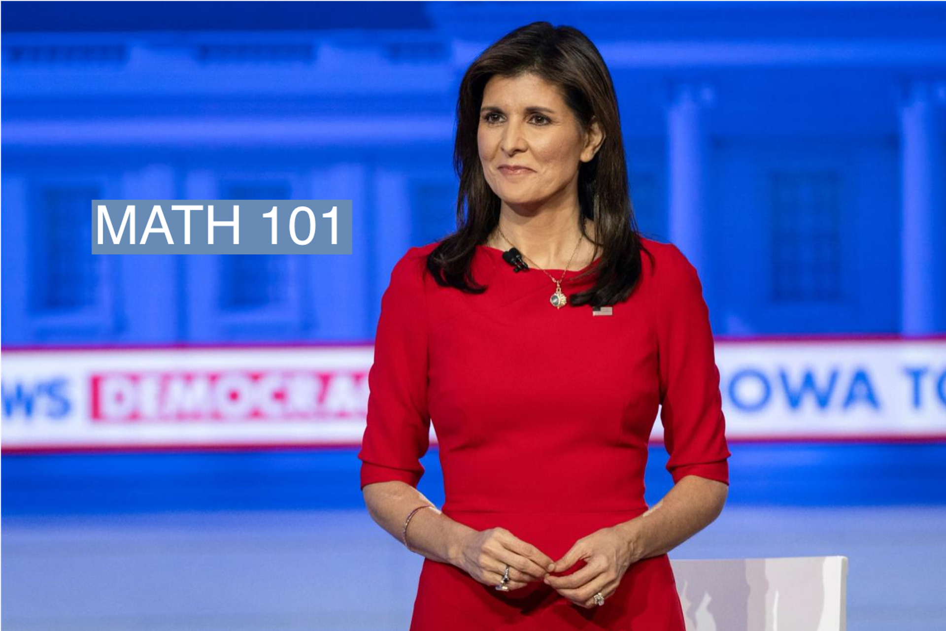 Republican presidential candidate and former U.S. ambassador to the United Nations Nikki Haley speaks at a town hall meeting hosted by Fox News in Des Moines, Iowa, on Jan. 8, 2024.